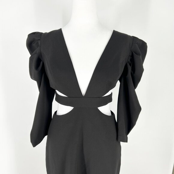 PatBO Black Cutout V-Neck Midi Sheath Dress - Picture 4 of 9